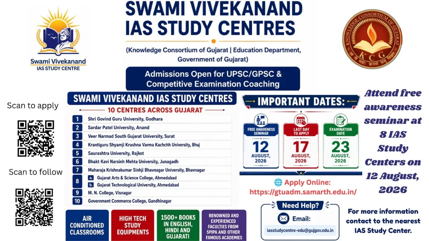📢 UPSC/GPSC Competitive Examination Coaching – Admissions Open