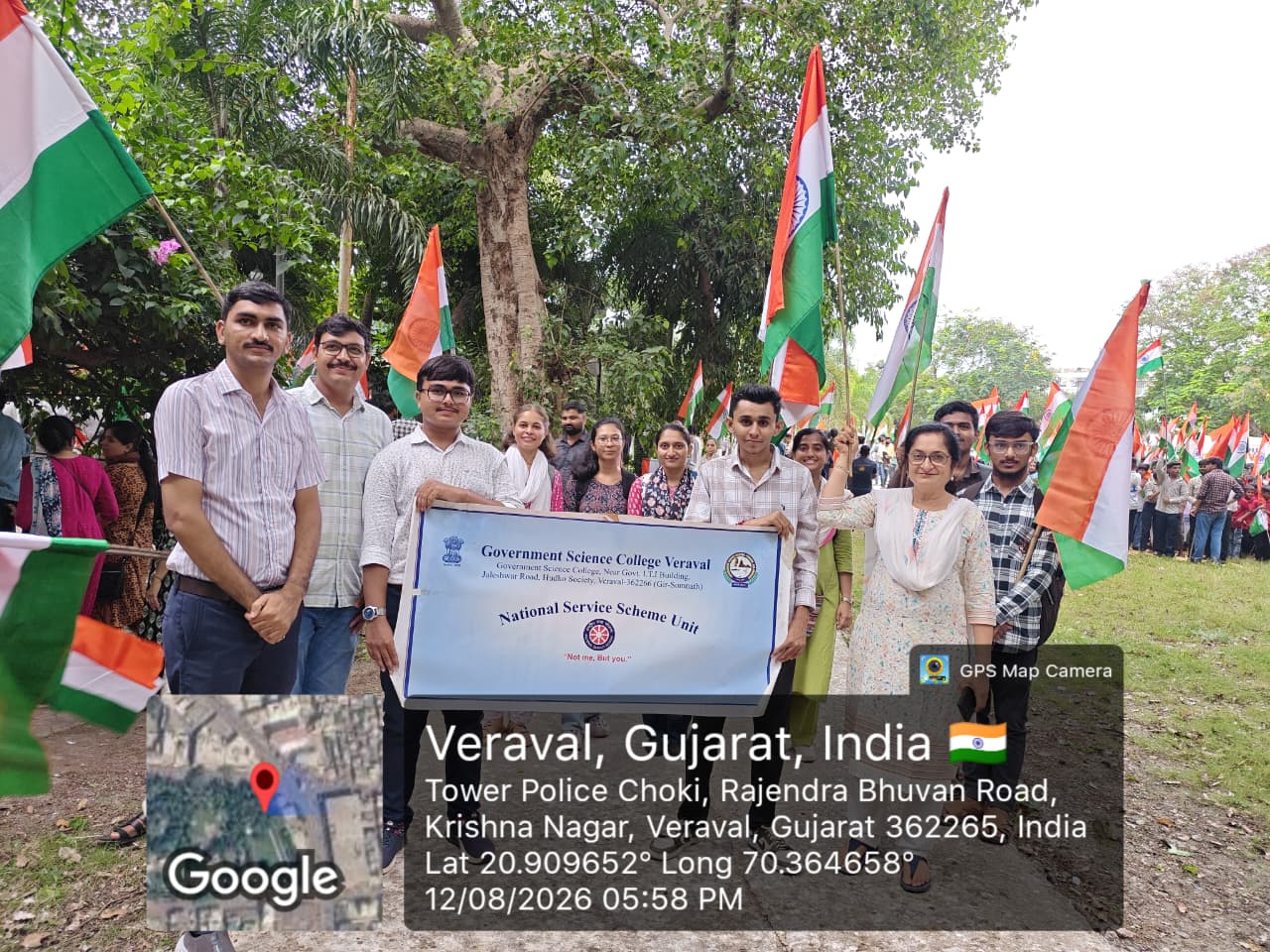 NSS volunteers participation in the Tiranga Yatra organized by district administration